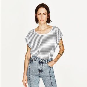 Zara Basic Short Sleeved Striped Tshirt S